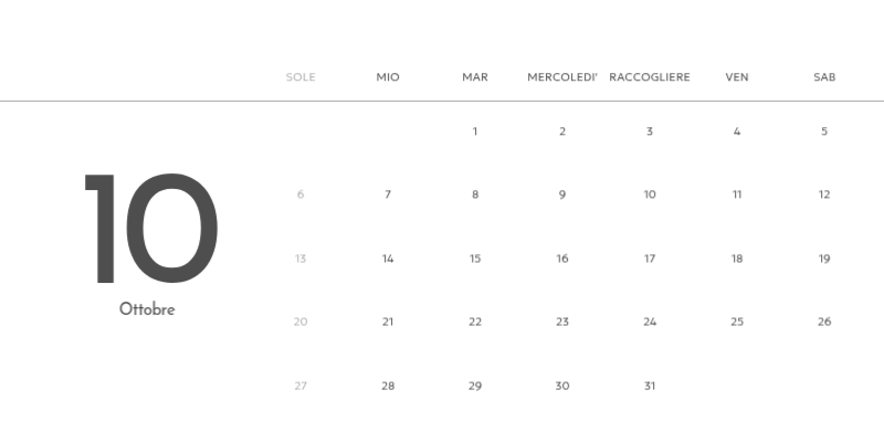 Un calendario fotografico dall'atmosfera pulita e urbana