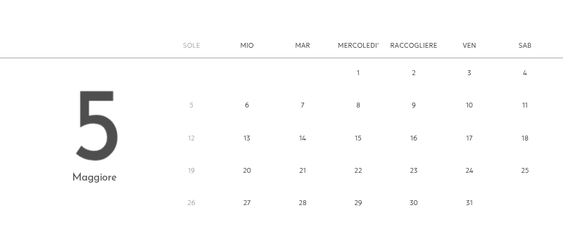 Un calendario fotografico dall'atmosfera pulita e urbana