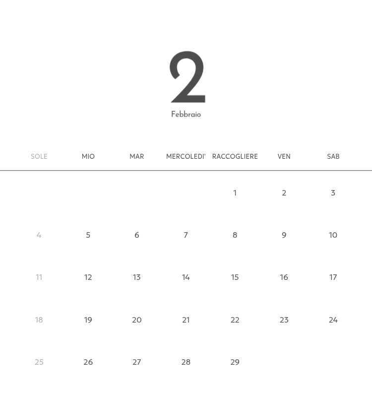 Un calendario fotografico dall'atmosfera pulita e urbana