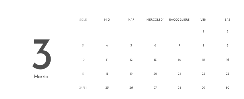 Un calendario fotografico dall'atmosfera pulita e urbana