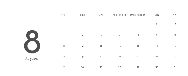 Un calendario fotografico dall'atmosfera pulita e urbana