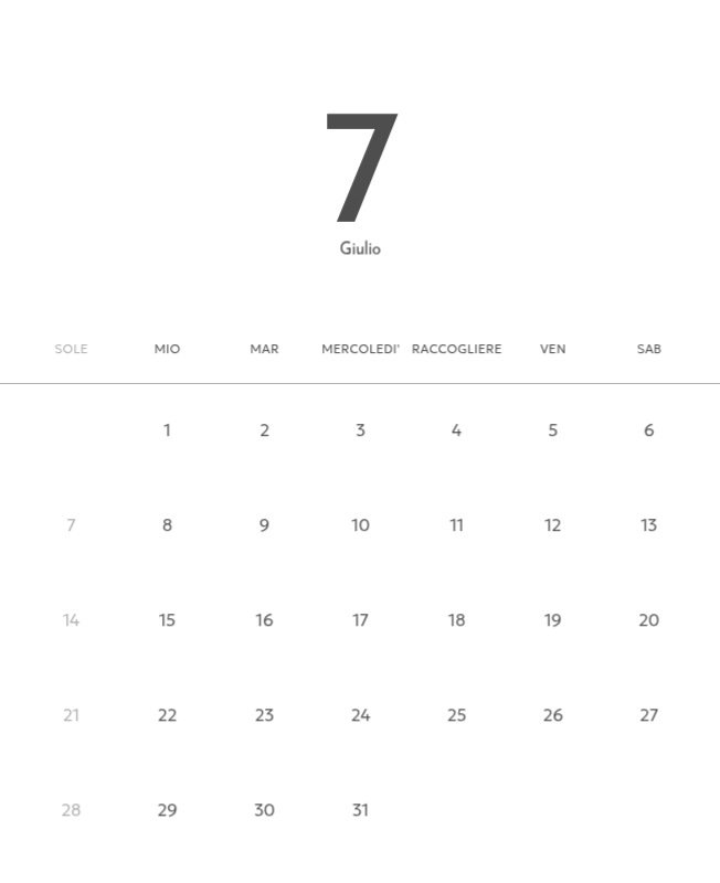 Un calendario fotografico dall'atmosfera pulita e urbana