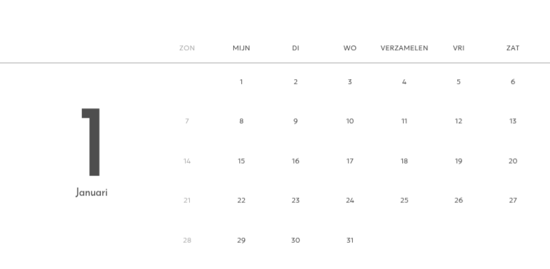 Een fotokalender met een strakke, stedelijke uitstraling