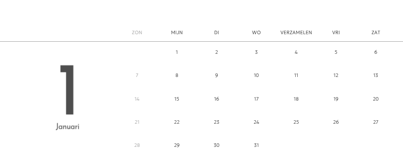 Een fotokalender met een strakke, stedelijke uitstraling