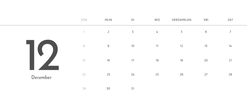Een fotokalender met een strakke, stedelijke uitstraling