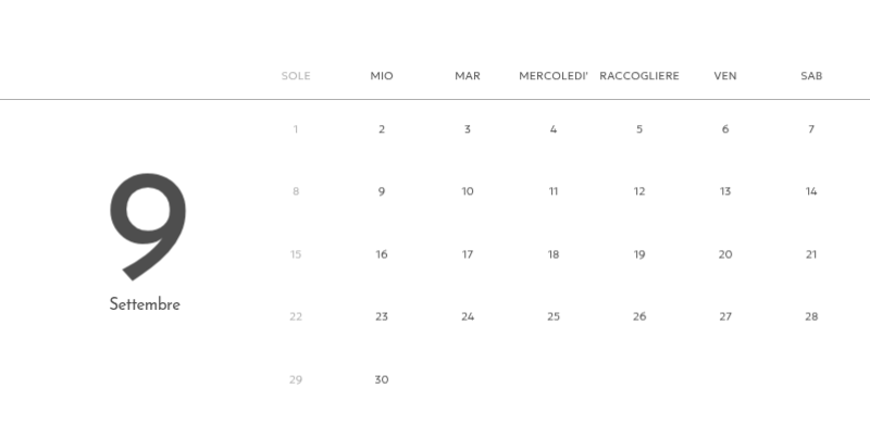 Un calendario fotografico dall'atmosfera pulita e urbana
