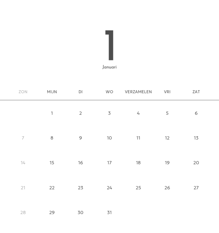 Een fotokalender met een strakke, stedelijke uitstraling