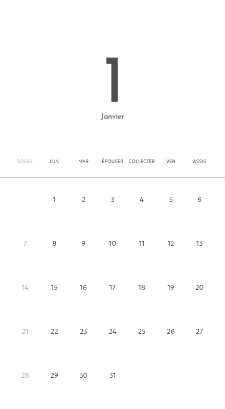 Un calendrier photo à l'allure urbaine et épurée