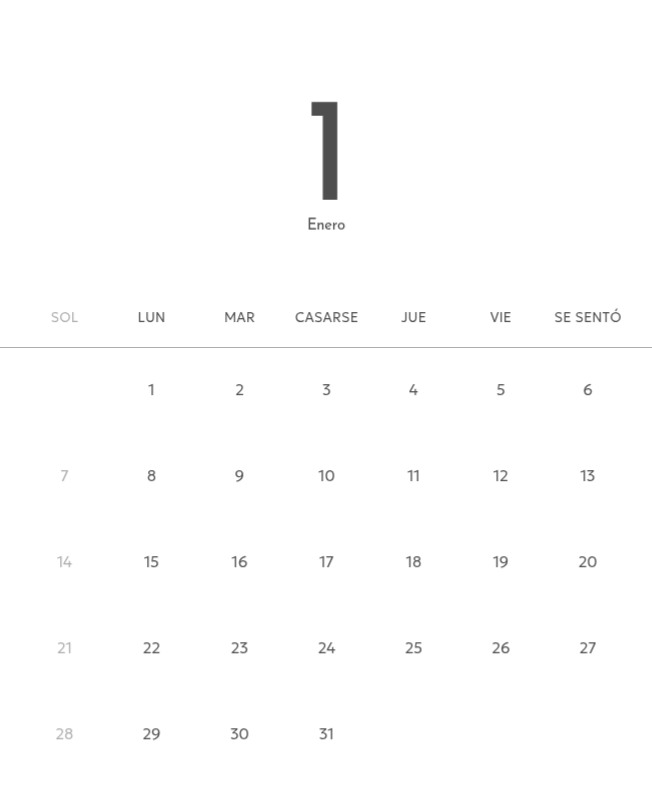Un calendario fotográfico con un toque limpio y urbano