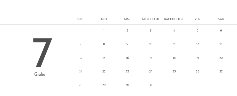 Un calendario fotografico dall'atmosfera pulita e urbana