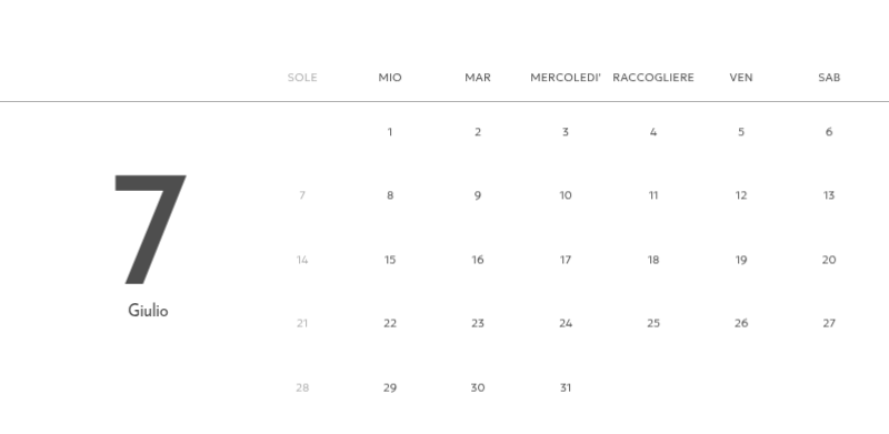 Un calendario fotografico dall'atmosfera pulita e urbana