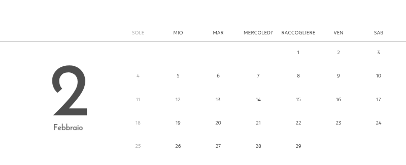 Un calendario fotografico dall'atmosfera pulita e urbana