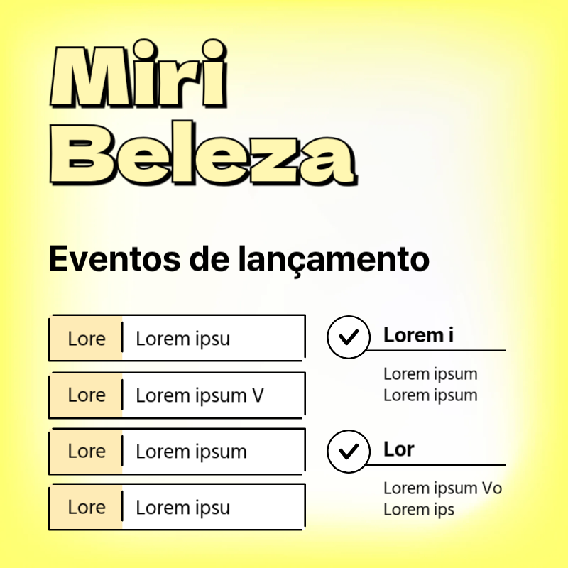 Anúncio minimalista de marketing de eventos em amarelo