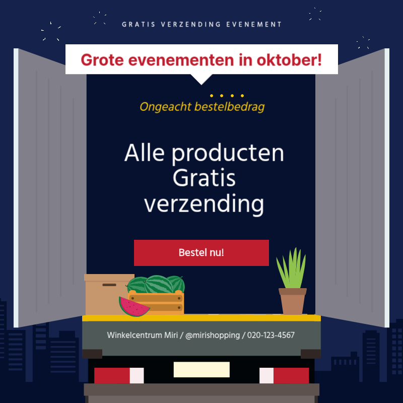 Promoot gratis verzending op eenvoudige producten in marineblauw