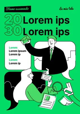 Un semplice annuncio di reclutamento estivo in verde e nero