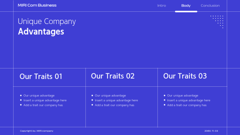 블루 모던 비즈니스 프레젠테이션