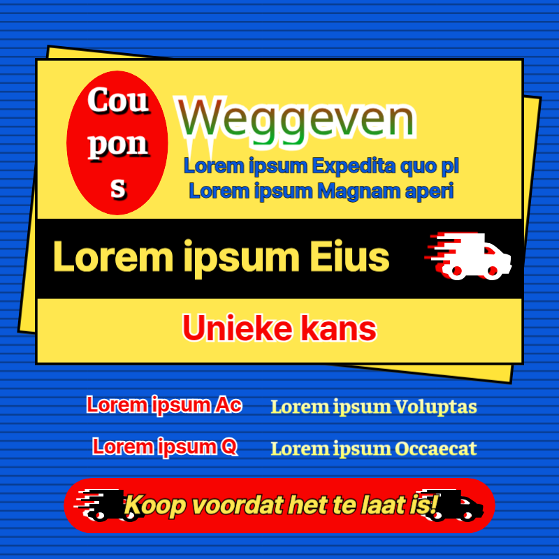 Promoot een retro coupon voor gratis verzending in blauw en rood