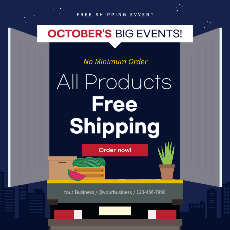 Navy Modern Shipping Promotion Instagram Post