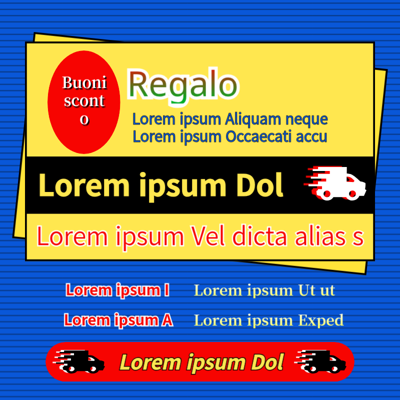 Promuovete un coupon di spedizione gratuita retrò in blu e rosso