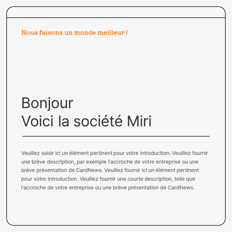 Carte de visite simple en gris et orangeAnnonces
