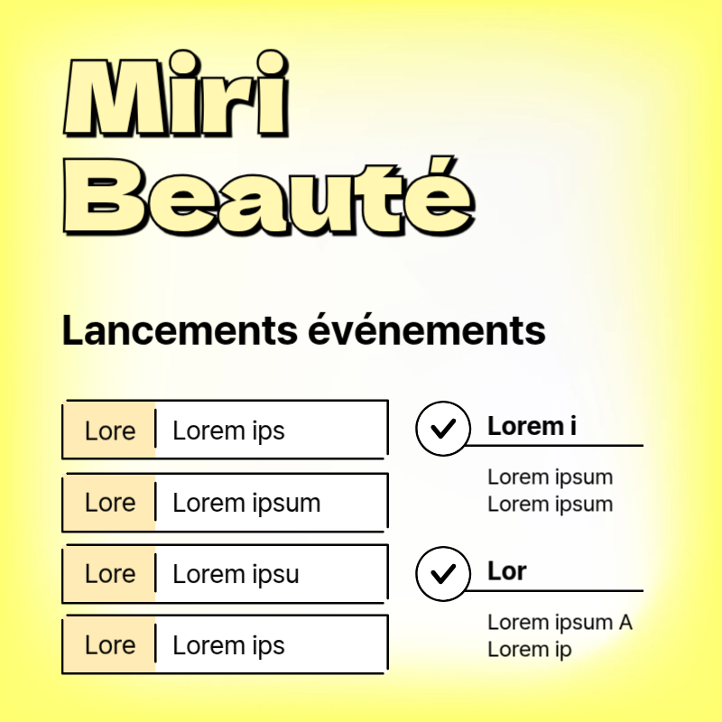 Annonce minimaliste de marketing événementiel en jaune