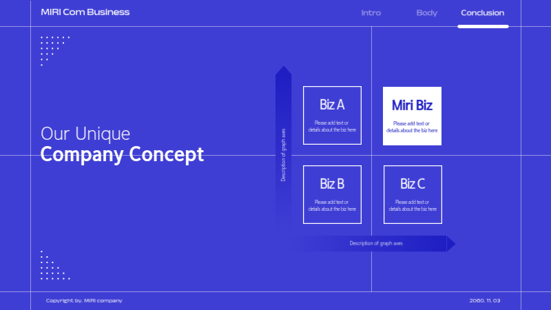 블루 모던 비즈니스 프레젠테이션