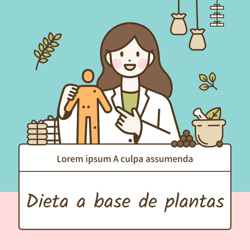 Una sencilla ilustración en azul claro promueve la dieta de la medicina china