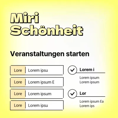 Minimalistische Event-Marketing-Anzeige in Gelb