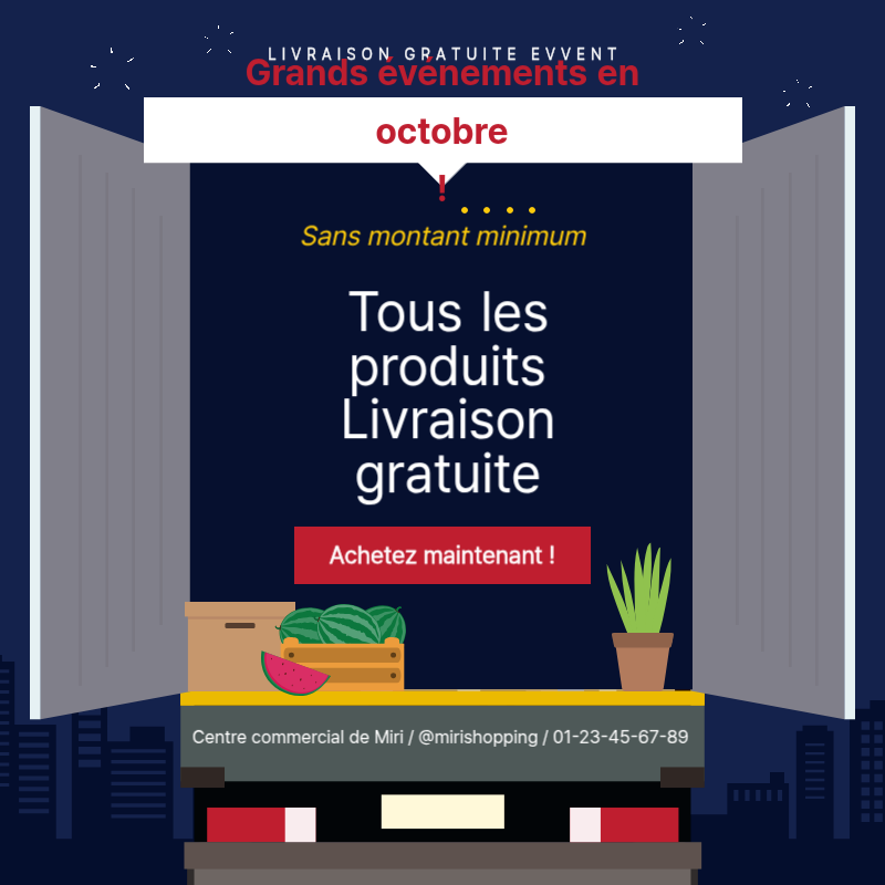 Promouvoir l'expédition gratuite sur les produits simples en bleu marine