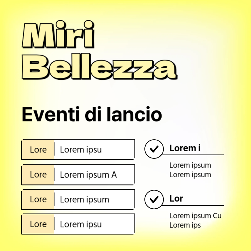 Annuncio minimalista di marketing per eventi in giallo