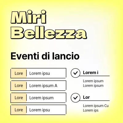 Annuncio minimalista di marketing per eventi in giallo
