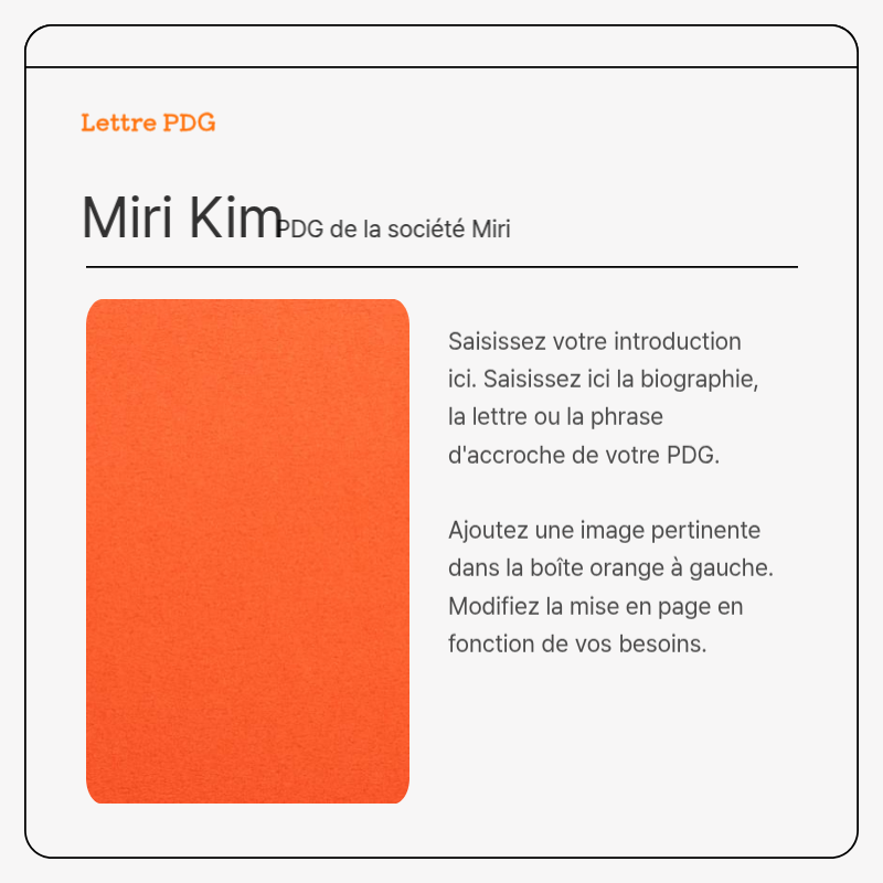 Carte de visite simple en gris et orangeAnnonces