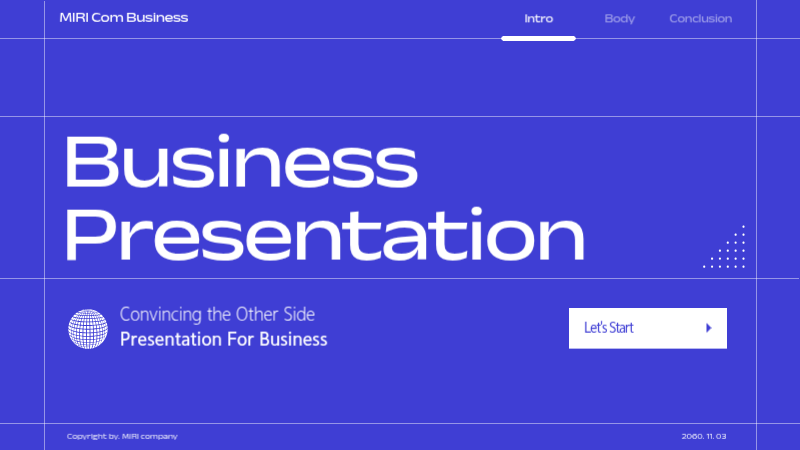 블루 모던 비즈니스 프레젠테이션