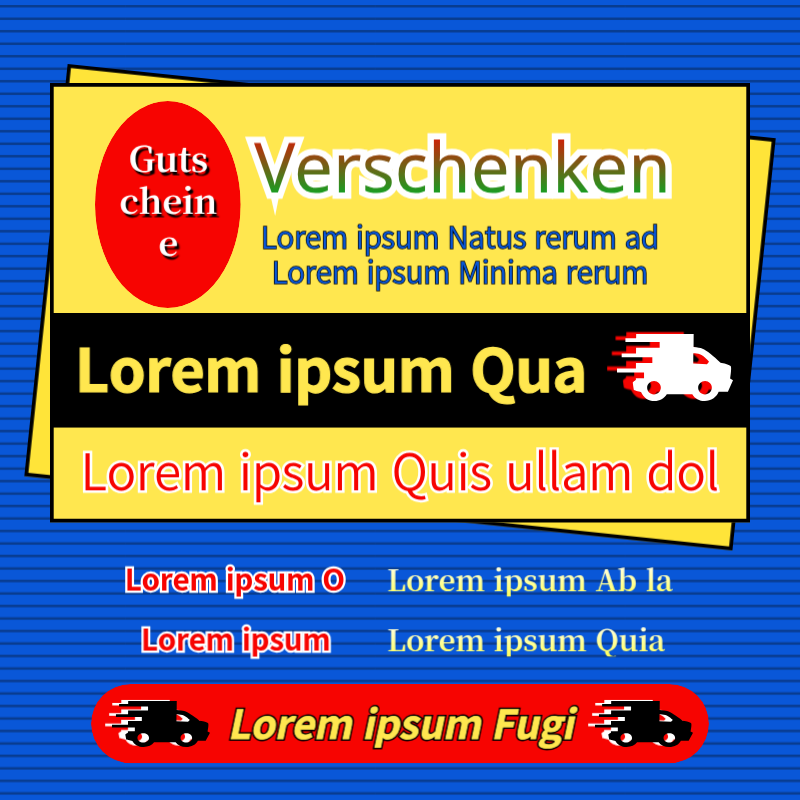 Werben Sie mit einem Retro-Gutschein für kostenlosen Versand in Blau und Rot