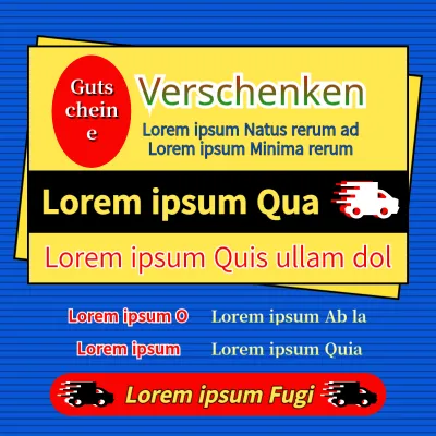 Werben Sie mit einem Retro-Gutschein für kostenlosen Versand in Blau und Rot
