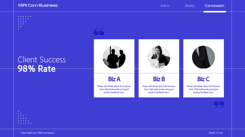 블루 모던 비즈니스 프레젠테이션