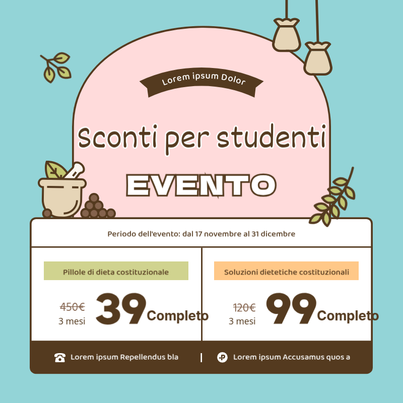 Una semplice illustrazione in azzurro promuove la dieta della medicina cinese.