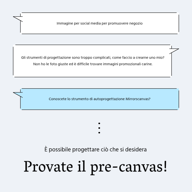 Creare un semplice post promozionale in blu chiaro e grigio Presentazione