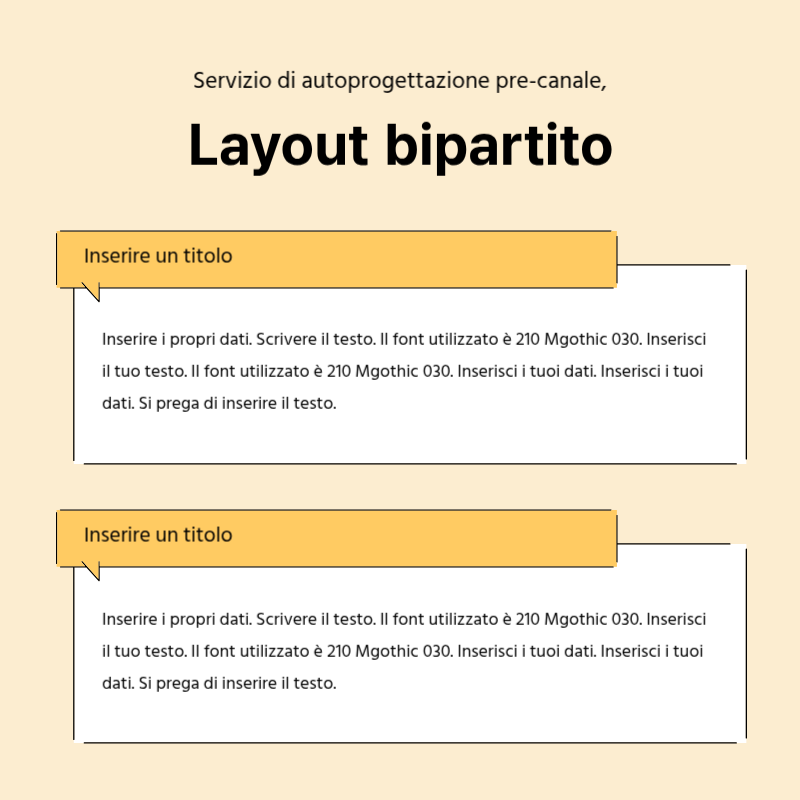Creare un semplice post promozionale in giallo e grigio Presentazione
