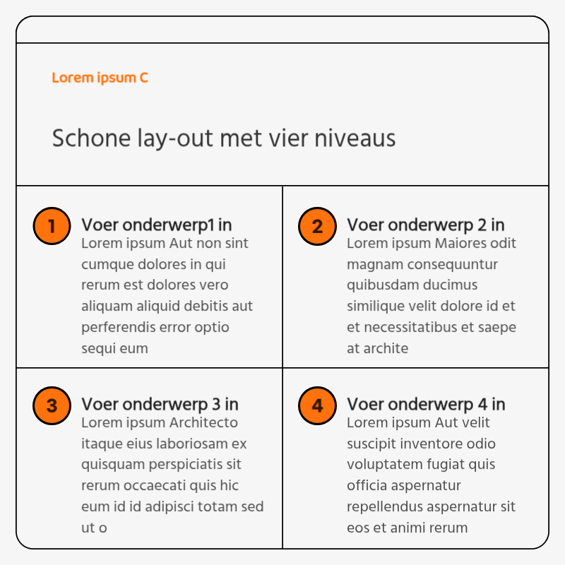 Eenvoudig visitekaartje in grijs en oranjeNieuwsadvertenties