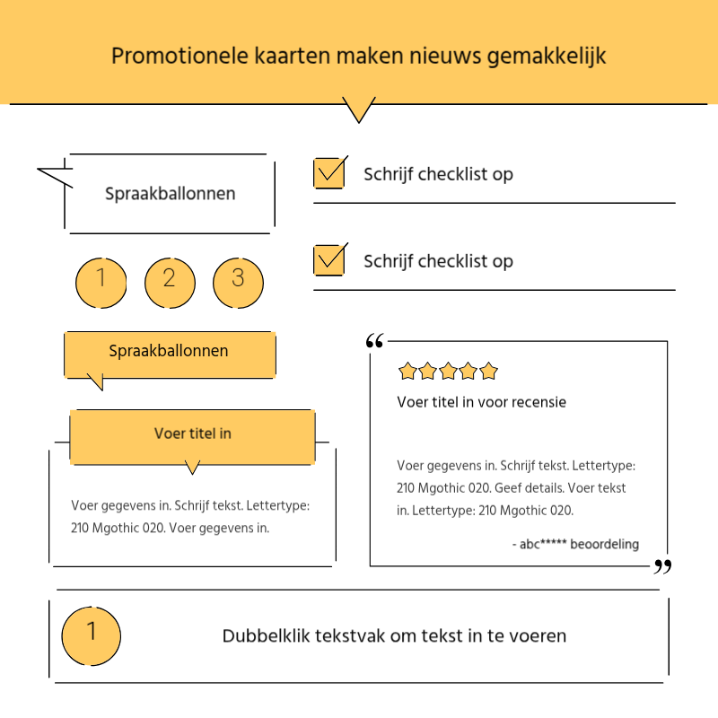 Maak een eenvoudige promotiepost in geel en grijs Presentatie