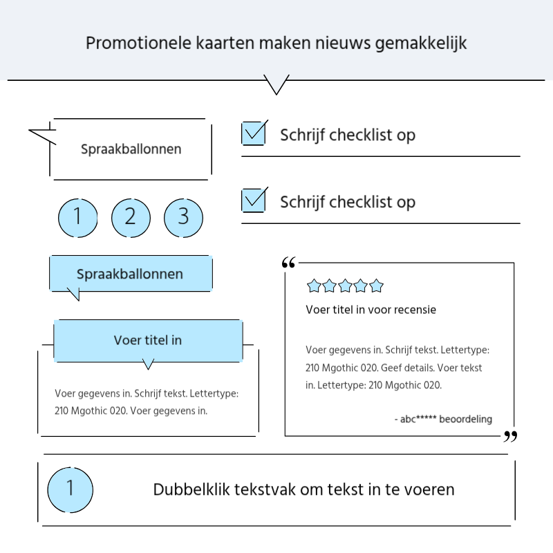 Maak een eenvoudige promotiepost in lichtblauw en grijs Presentatie