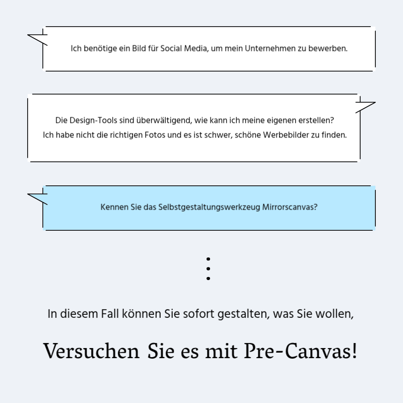 Erstellen Sie eine einfache Werbepost in hellblau und grau Präsentation
