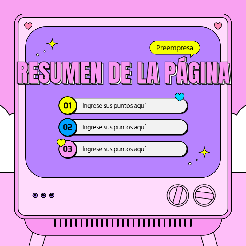 Promociona marcos de TV retro kitsch en rosa y morado