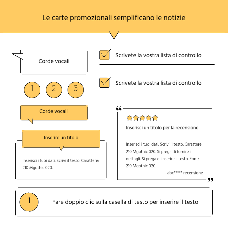 Creare un semplice post promozionale in giallo e grigio Presentazione