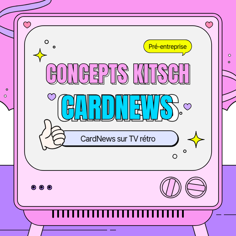 Promouvoir des cadres TV rétro kitsch en rose et violet