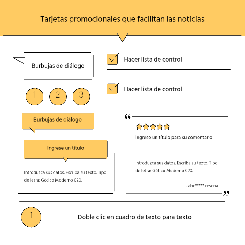 Crear un sencillo puesto promocional en amarillo y gris Presentación
