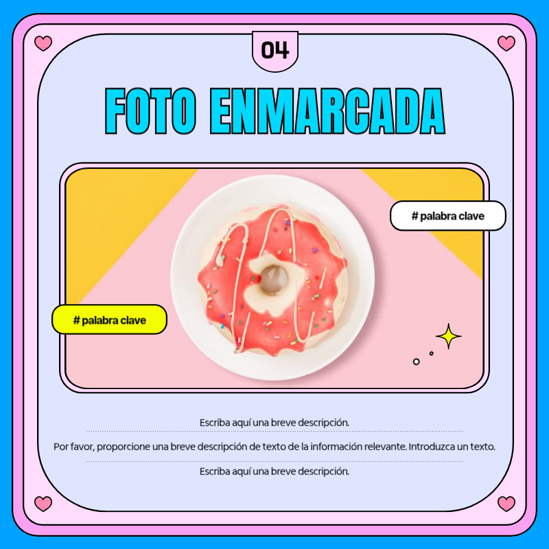 Promociona marcos de TV retro kitsch en rosa y morado