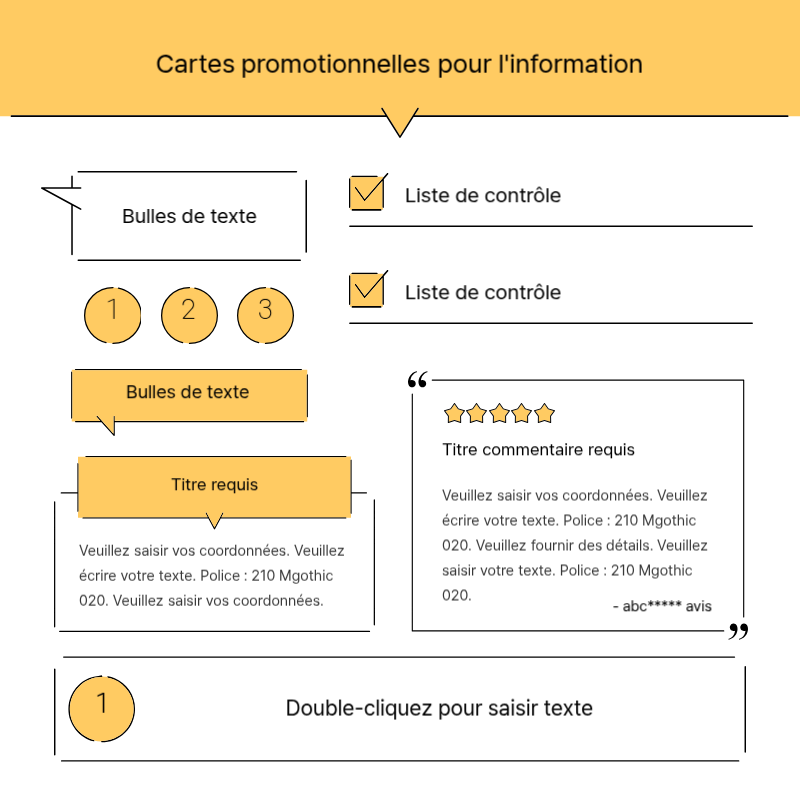 Créer un simple billet promotionnel en jaune et gris Présentation