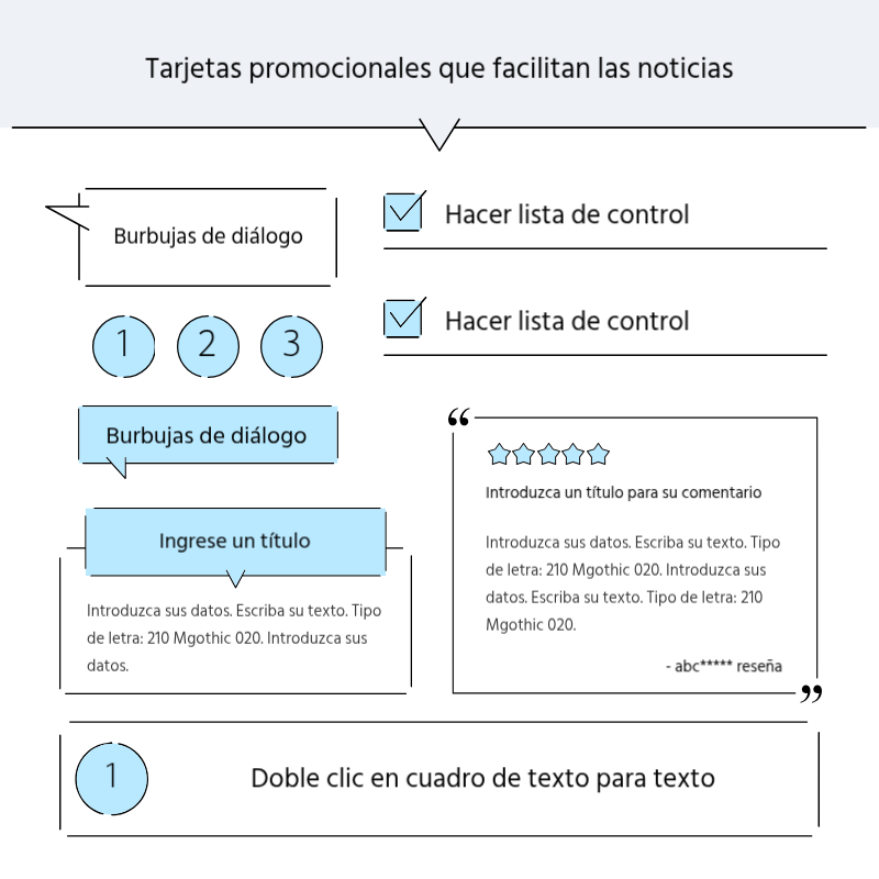 Crear un sencillo puesto promocional en azul claro y gris Presentación
